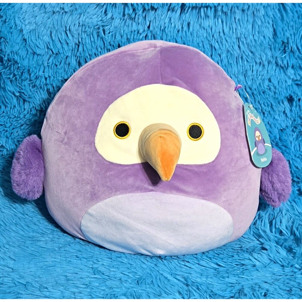 Kellytoy Squishmallows 11" Neha Dodo Bird Plush Purple White Orange SQCR04306
